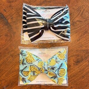 NWT Mini Prep Kids Hair Bow Set - Black & White, Blue & Yellow